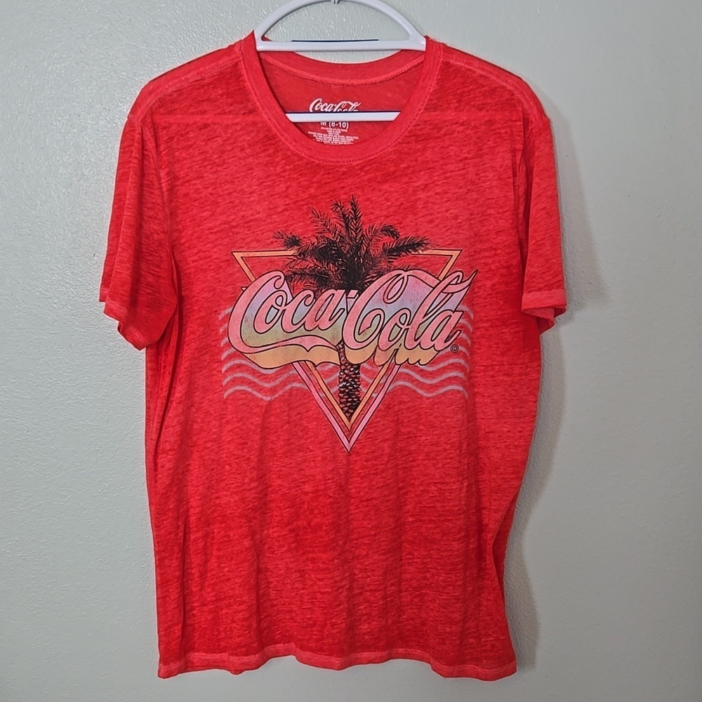 Coca-Cola | Red Slub Knit Graphic Tee Size Medium